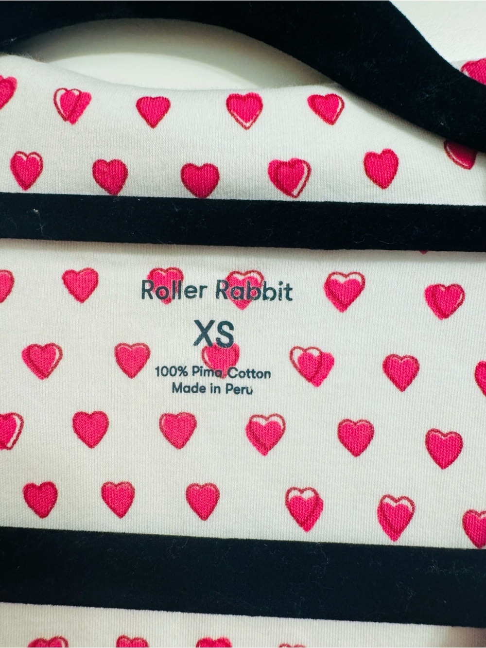 Roller Rabbit Hearts PJ Shirt Top Only Extra Small Preppy Loungewear - Picture 7 of 8